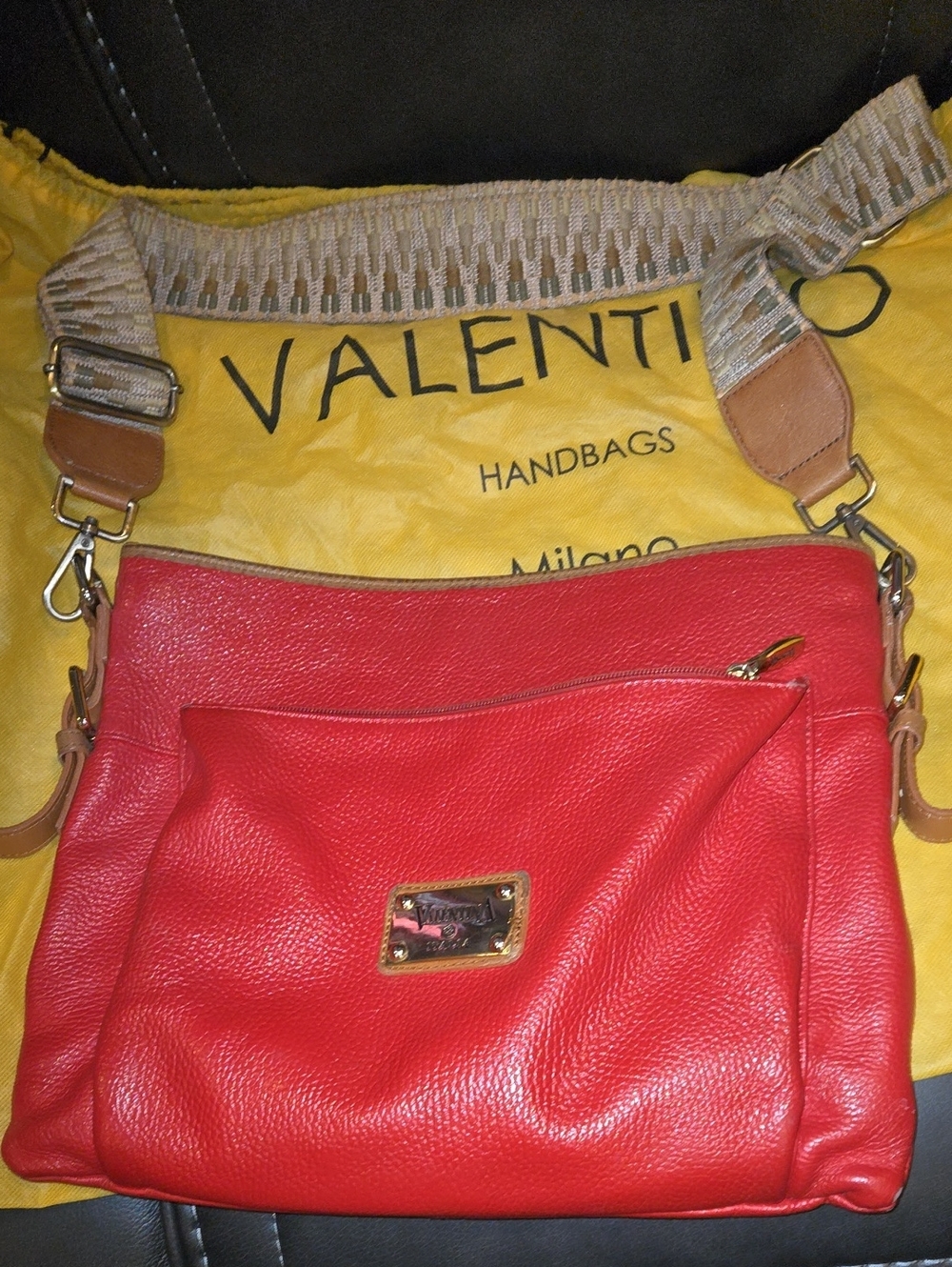Valentino Red Leather Crossbody Bag